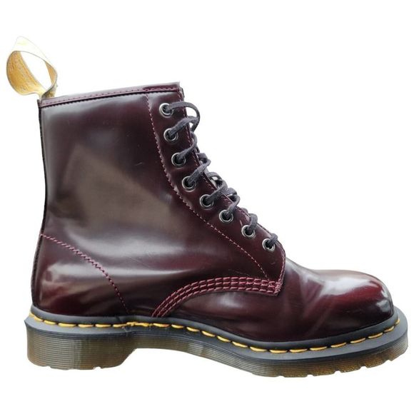 Dr Martens Cherry Red Oxford Vegan 1360 Lace Up Boots Doc Marten Shoe - Picture 4 of 10